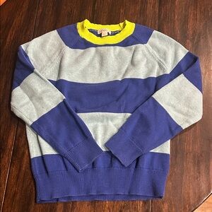 JCeew Crewcuts Blue and Gray Striped Cotton Kids Sweater